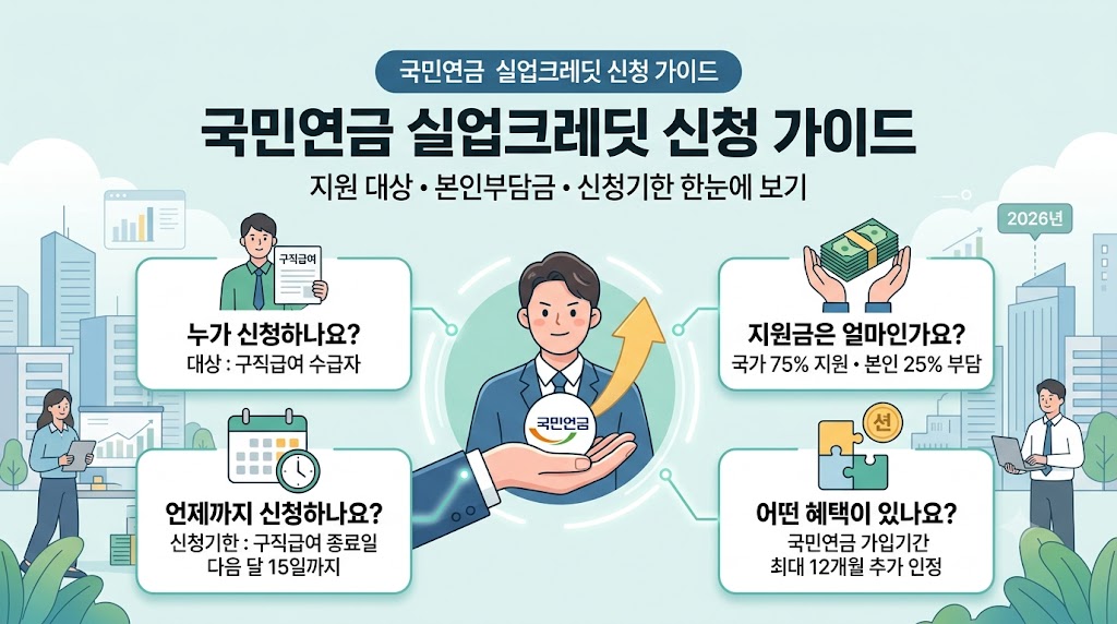 국민연금 실업크레딧 안내 이미지