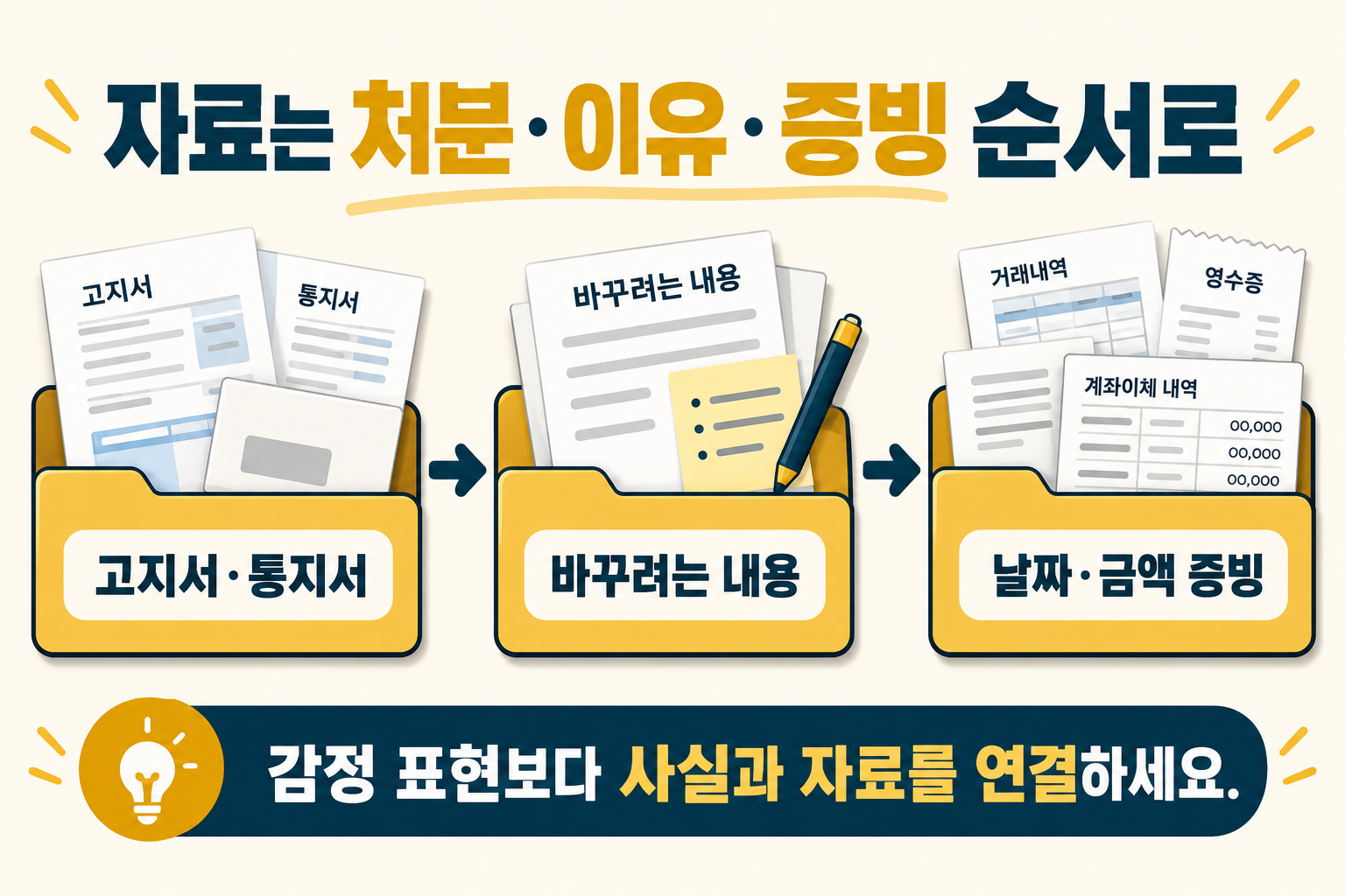 건강보험료 이의신청 준비자료: 고지서와 통지서, 변경 요청, 날짜와 금액 증빙