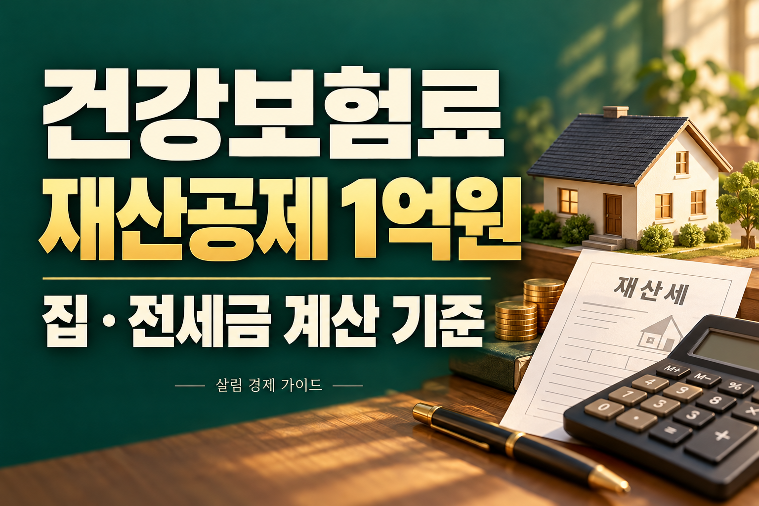 건강보험료 재산공제 1억원: 집·전세금 계산 3가지