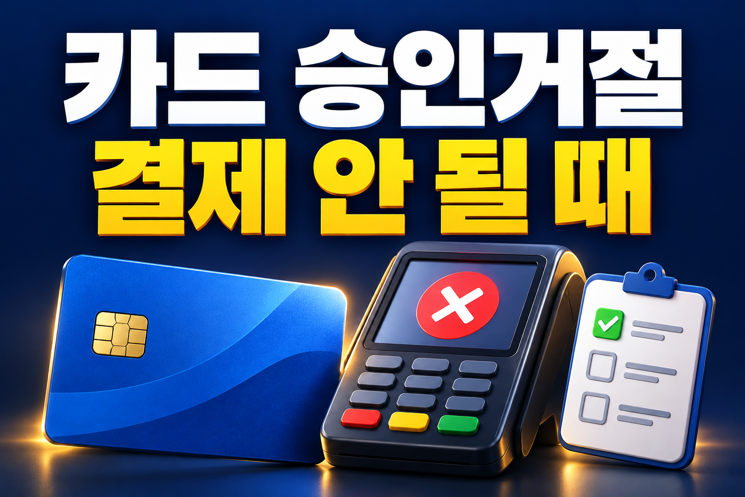 카드 승인거절 해결을 위한 결제 단말기와 확인 목록